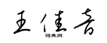 梁錦英王佳音草書個性簽名怎么寫