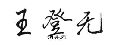 駱恆光王登無行書個性簽名怎么寫