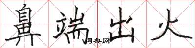 駱恆光鼻端出火楷書怎么寫