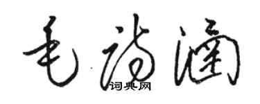 駱恆光毛詩涵草書個性簽名怎么寫