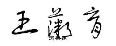 曾慶福王薇育草書個性簽名怎么寫