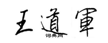 王正良王道軍行書個性簽名怎么寫
