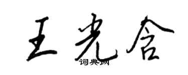 王正良王光含行書個性簽名怎么寫