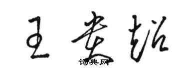 駱恆光王貴超草書個性簽名怎么寫