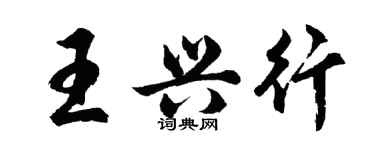 胡問遂王興行行書個性簽名怎么寫