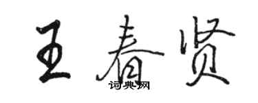 駱恆光王春賢行書個性簽名怎么寫