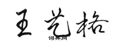 駱恆光王藝格行書個性簽名怎么寫