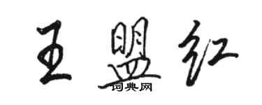 駱恆光王盟紅行書個性簽名怎么寫