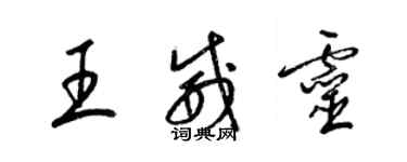 梁錦英王威靈草書個性簽名怎么寫