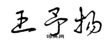 曾慶福王予揚草書個性簽名怎么寫