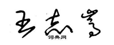 朱錫榮王志嵩草書個性簽名怎么寫