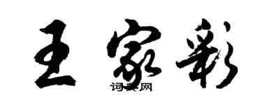 胡問遂王家彩行書個性簽名怎么寫