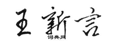 駱恆光王新言行書個性簽名怎么寫