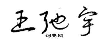 曾慶福王弛宇草書個性簽名怎么寫