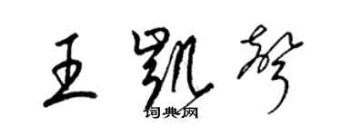 梁錦英王凱聲草書個性簽名怎么寫