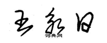 朱錫榮王永日草書個性簽名怎么寫