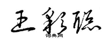 曾慶福王彩聰草書個性簽名怎么寫