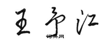 駱恆光王予江行書個性簽名怎么寫