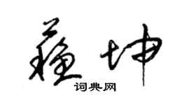 梁錦英蘇坤草書個性簽名怎么寫