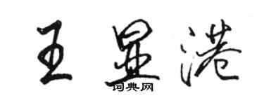 駱恆光王顯港行書個性簽名怎么寫