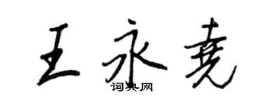 王正良王永堯行書個性簽名怎么寫