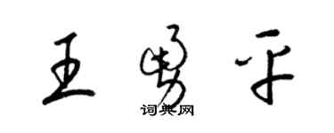 梁錦英王勇平草書個性簽名怎么寫