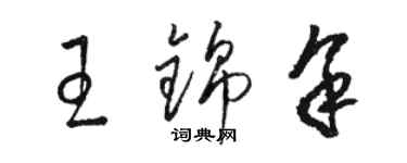 駱恆光王錦余草書個性簽名怎么寫