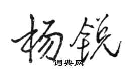駱恆光楊銳行書個性簽名怎么寫