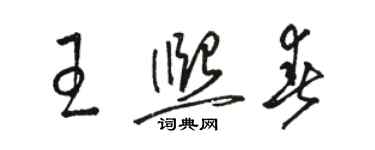 駱恆光王熙春草書個性簽名怎么寫