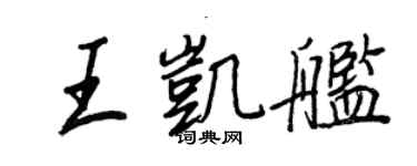 王正良王凱艦行書個性簽名怎么寫