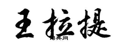 胡問遂王拉提行書個性簽名怎么寫