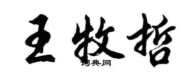 胡問遂王牧哲行書個性簽名怎么寫