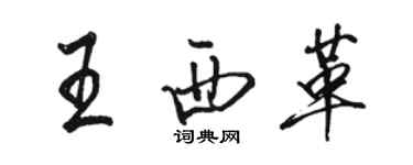 駱恆光王西革行書個性簽名怎么寫