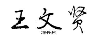 曾慶福王文賢行書個性簽名怎么寫