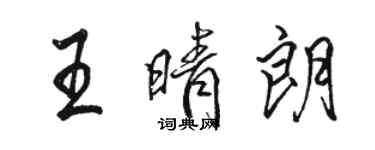 駱恆光王晴朗行書個性簽名怎么寫