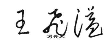 駱恆光王飛溢草書個性簽名怎么寫