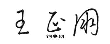 駱恆光王正朋草書個性簽名怎么寫