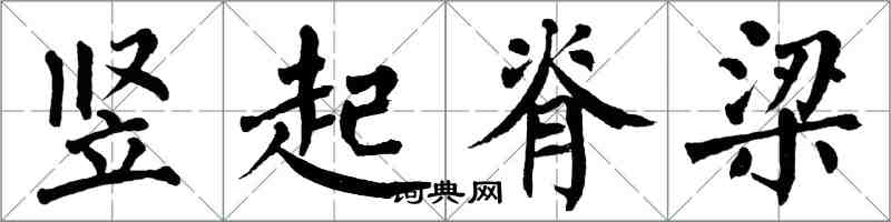 翁闓運豎起脊梁楷書怎么寫