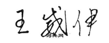 駱恆光王威伊草書個性簽名怎么寫