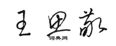 駱恆光王思敬草書個性簽名怎么寫