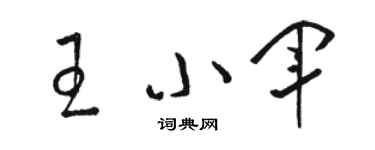 駱恆光王小軍草書個性簽名怎么寫