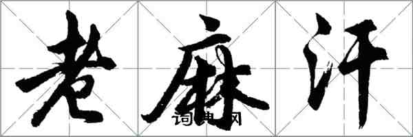 胡問遂老麻汗行書怎么寫