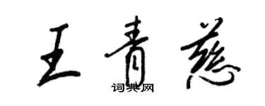 王正良王青慈行書個性簽名怎么寫