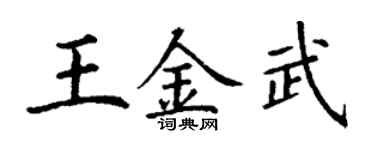 丁謙王金武楷書個性簽名怎么寫