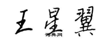 王正良王星翼行書個性簽名怎么寫