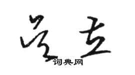 駱恆光吳立草書個性簽名怎么寫