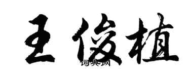 胡問遂王俊植行書個性簽名怎么寫