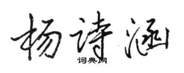 駱恆光楊詩涵行書個性簽名怎么寫