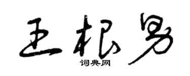 曾慶福王根男草書個性簽名怎么寫
