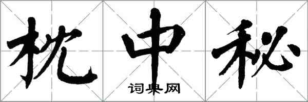 翁闓運枕中秘楷書怎么寫